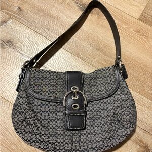Coach Soho Black and Gray Shoulder Bag